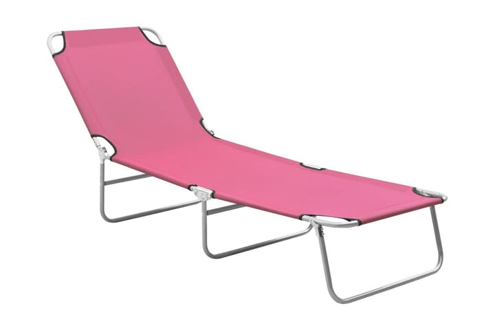 Hopfällbar solsäng stål och tyg rosa - Rosa - Utemöbler & utemiljö - Utestol & trädgårdsstol - Solsäng & solvagn
