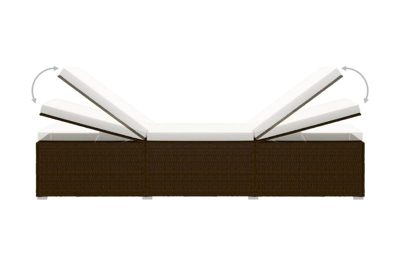 Solsängar och sidobord 3 delar konstrotting brun - Brun - Utemöbler & utemiljö - Utestol & trädgårdsstol - Solsäng & solvagn