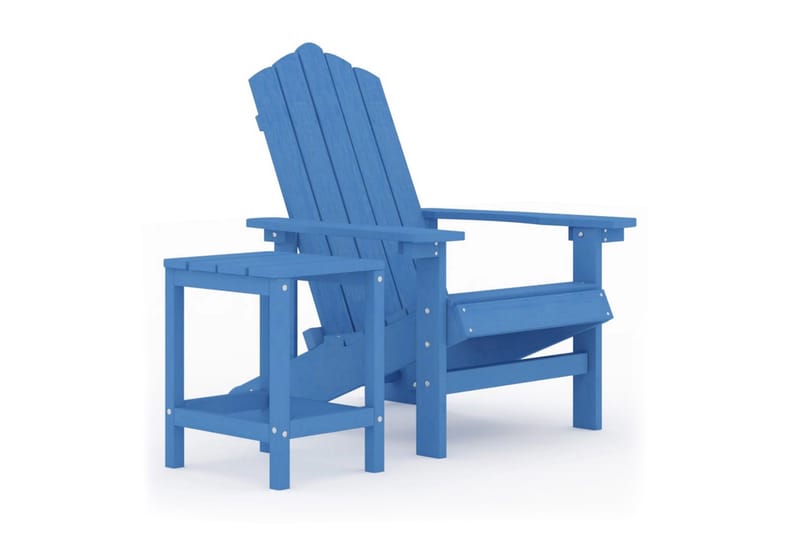 Däckstol för trädgården med bord HDPE aquablå - Blå - Utemöbler & utemiljö - Utestol & trädgårdsstol - Solstol - Däckstol