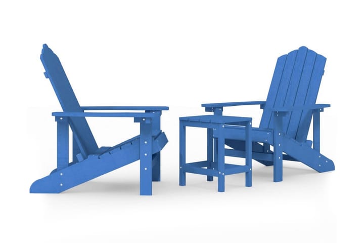 Däckstolar för trädgården med bord HDPE aquablå - Blå - Utemöbler & utemiljö - Utestol & trädgårdsstol - Solstol