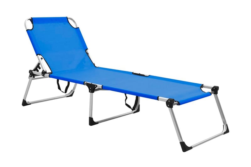 Extra hög solstol för seniorer hopfällbar blå aluminium - Blå - Utemöbler & utemiljö - Utestol & trädgårdsstol - Solstol