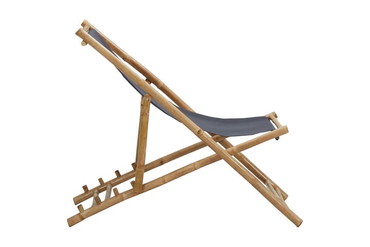 Solstol bambu och kanvas mörkgrå - Grå - Utemöbler & utemiljö - Utestol & trädgårdsstol - Solstol