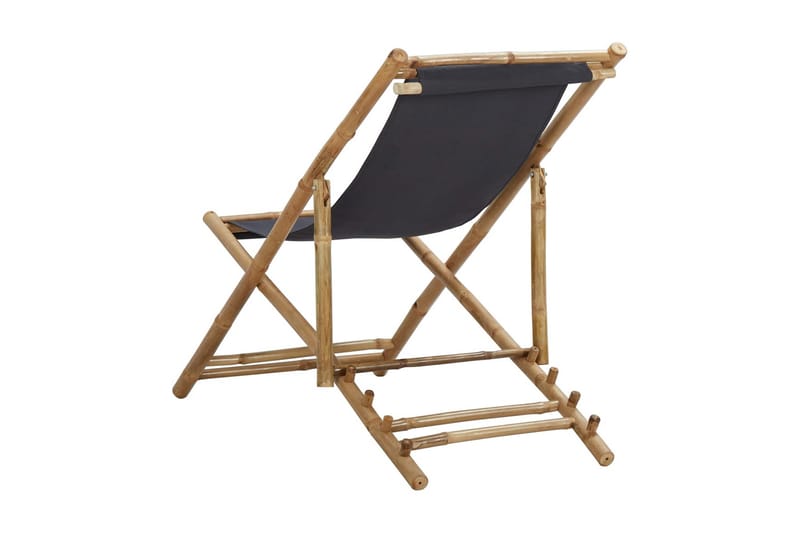 Solstol bambu och kanvas mörkgrå - Grå - Utemöbler & utemiljö - Utestol & trädgårdsstol - Solstol