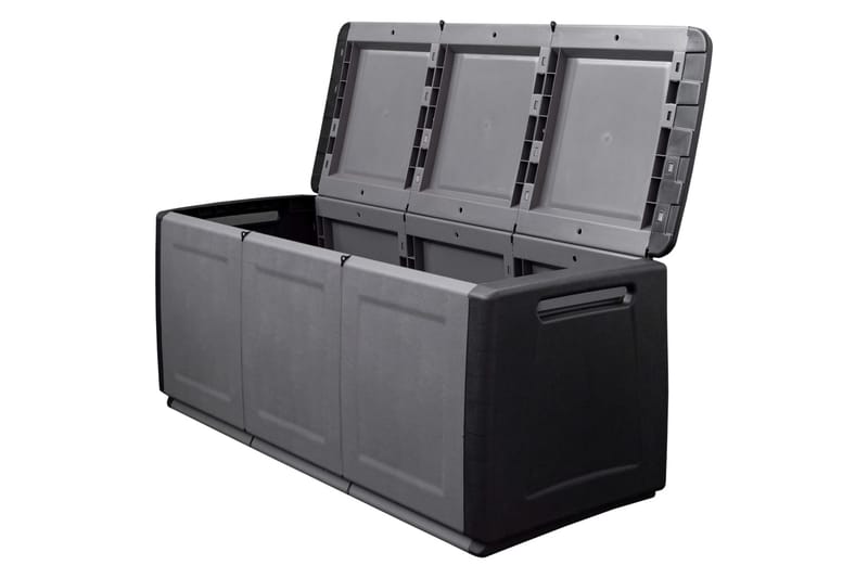 Dynbox 138x53x57 cm 330 L mörkgrå och svart - Grå - Utemöbler & utemiljö - Utomhusförvaring - Dynförvaring - Dynbox & dynlåda