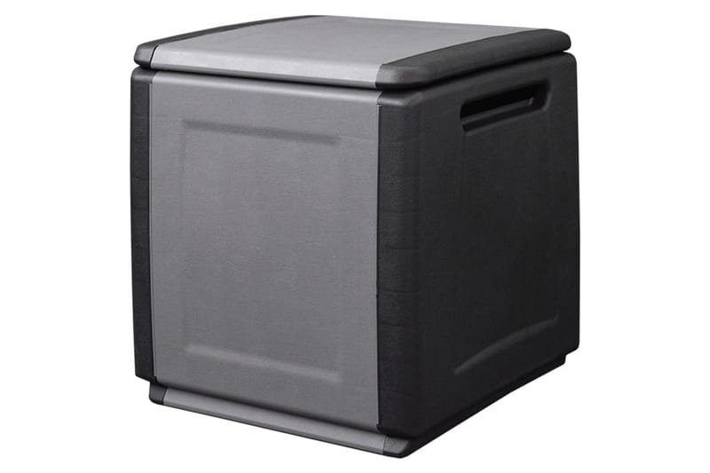 Dynbox 54x53x57 cm 130 L mörkgrå och svart - Grå - Utemöbler & utemiljö - Utomhusförvaring - Dynförvaring - Dynbox & dynlåda