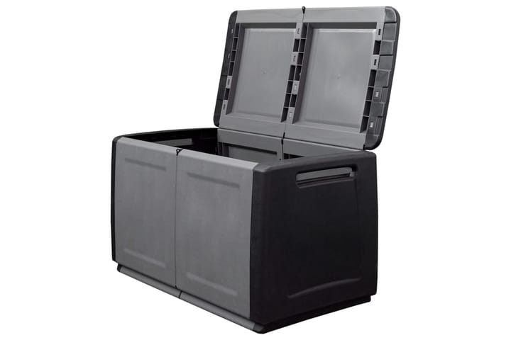 Dynbox 96x53x57 cm 230 L mörkgrå och svart - Grå - Utemöbler & utemiljö - Utomhusförvaring - Dynförvaring - Dynbox & dynlåda