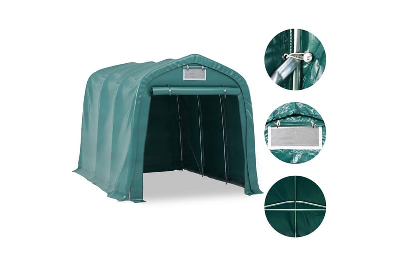 Garagetält PVC 2,4x3,6 m grön - Grön - Utemöbler & utemiljö - Utomhusförvaring - Trädgårdstält & förvaringstält