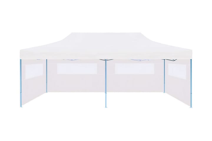 Pop-Up hopfällbart partytält med sidoväggar 3x6 m stål vit - Vit - Utemöbler & utemiljö - Utomhusförvaring - Trädgårdstält & förvaringstält