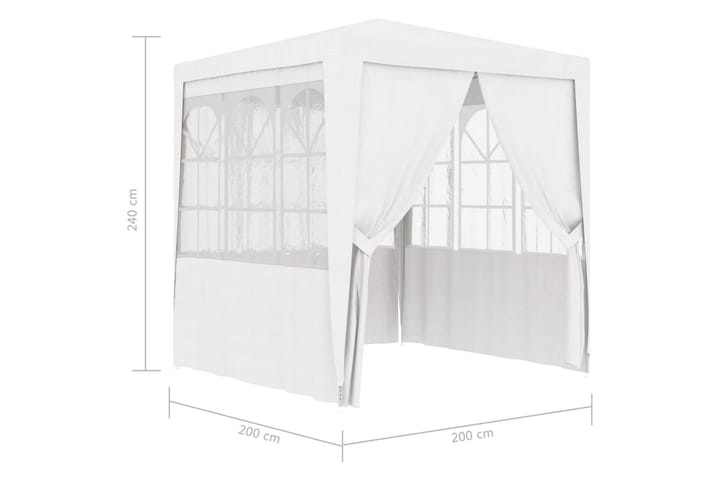 Professionellt partytält med väggar 2x2 m vit 90 g/m² - Vit - Utemöbler & utemiljö - Utomhusförvaring - Trädgårdstält & förvaringstält