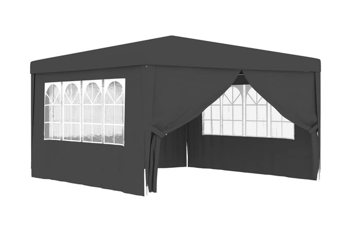 Professionellt partytält med väggar 4x4 m antracit 90 g/m² - Grå - Utemöbler & utemiljö - Utomhusförvaring - Trädgårdstält & förvaringstält