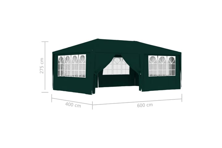 Professionellt partytält med väggar 4x6 m grön 90 g/m² - Grön - Utemöbler & utemiljö - Utomhusförvaring - Trädgårdstält & förvaringstält