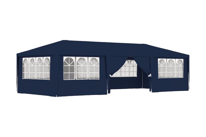 Professionellt partytält med väggar 4x9 m blå 90 g/m² - Blå - Utemöbler & utemiljö - Utomhusförvaring - Trädgårdstält & förvaringstält