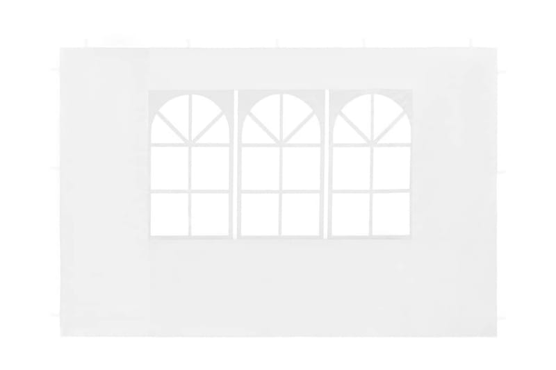 Sidoväggar till partytält 2 st med fönster PE vit - Vit - Utemöbler & utemiljö - Utomhusförvaring - Trädgårdstält & förvaringstält