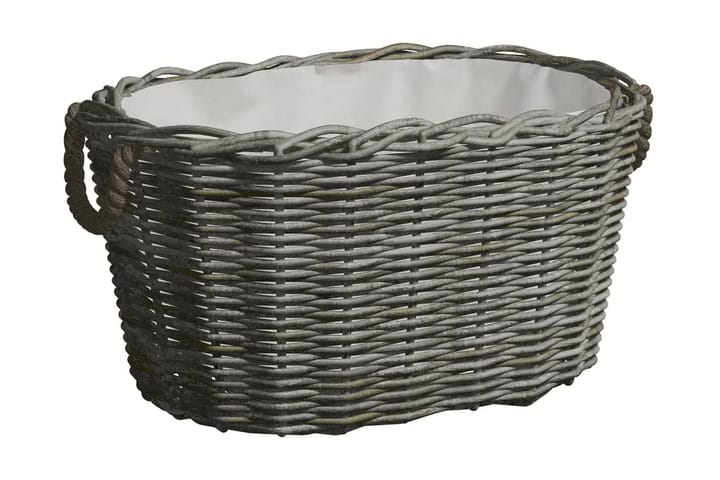 Vedkorg med bärhandtag 60x40x28 cm grå pil - Grå - Utemöbler & utemiljö - Utomhusförvaring - Vedförvaring