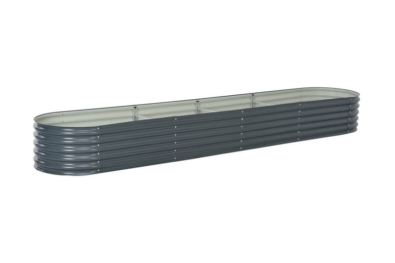Odlingslåda upphöjd galvaniserat stål 400x80x44 cm grå - Grå - Utemöbler - Tillbehör - Utomhuskrukor