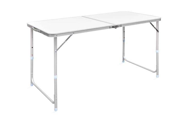 Campingbord med höj- och sänkbar aluminium (hopfällbar) 120x - Vit - Utemöbler & utemiljö - Utebord & trädgårdsbord - Campingbord